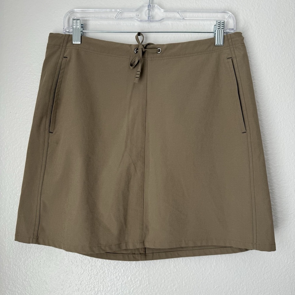 Title Nine Skort Womens 6 Green Brown Drawstring Tie Lined Shorts Golf Tennis